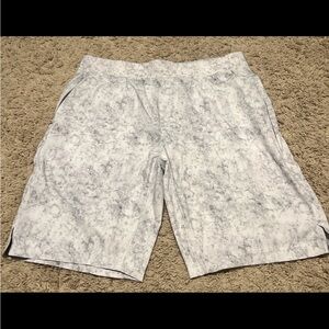 Blue, white, and gray Kenneth Cole shorts